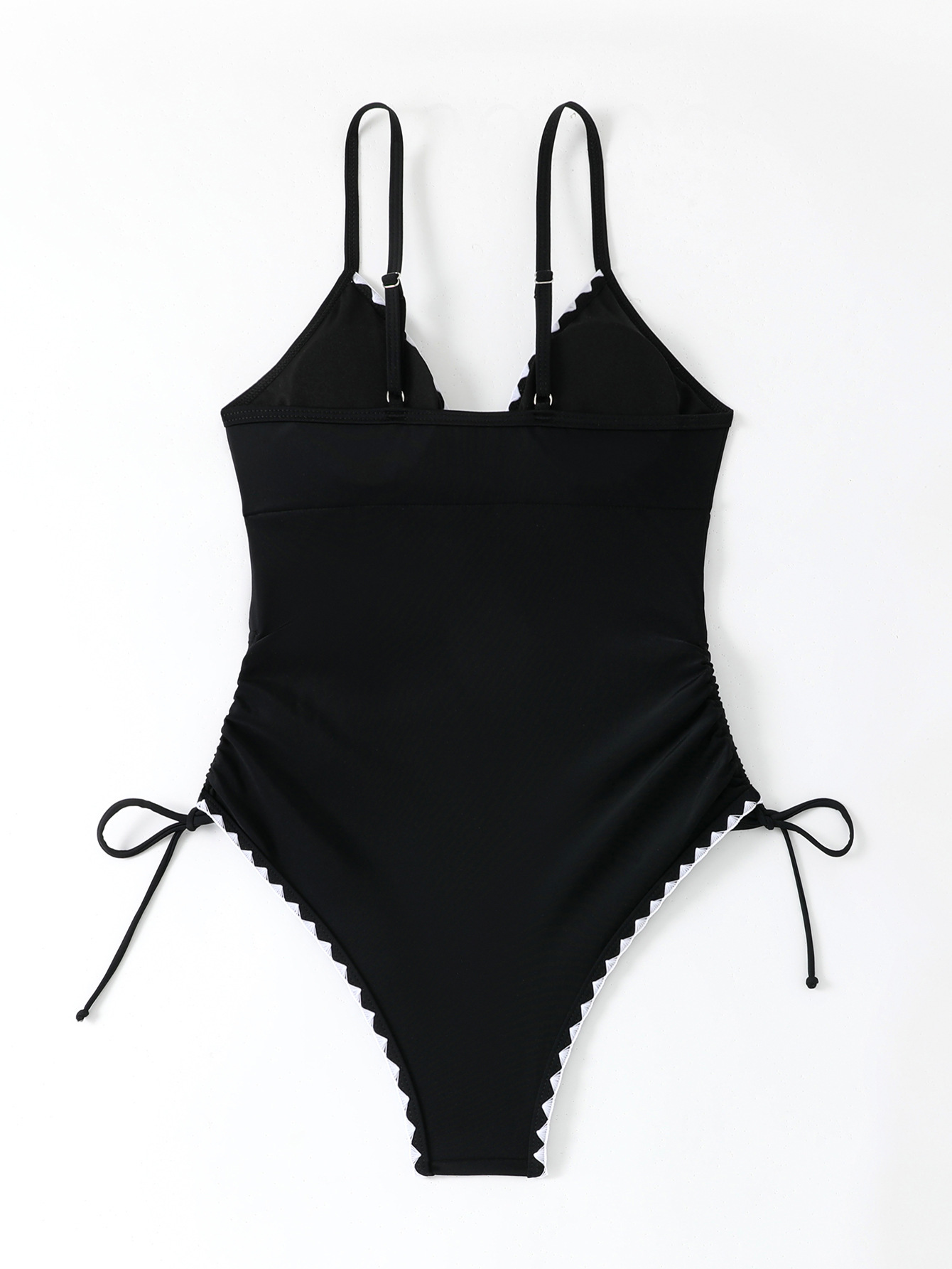 Sexy V-neck One Piece Swimsuit Women Thin Straps Bathers Bathing Bodysuit
